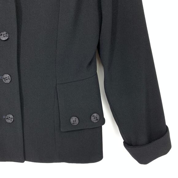 VTG Zelda Women's 4 Button Up Blazer Jacket Button Details Black Notched Lapels - Picture 4 of 6